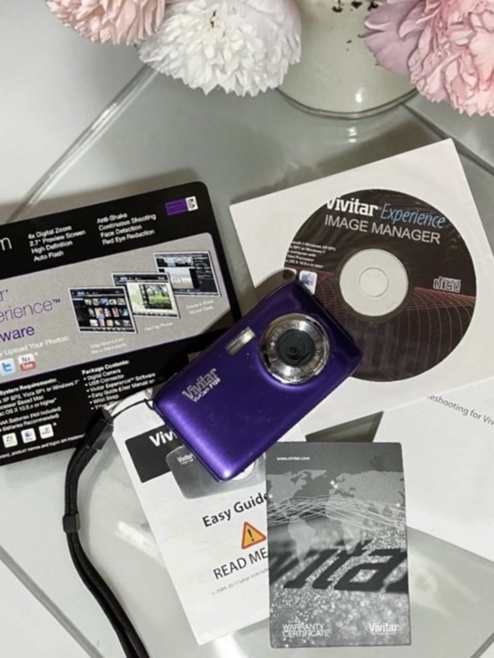 Vivitar ViviCam F128 Purple Digital Camera Y2K Tech Display Piece As-Is